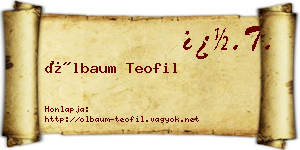 Ölbaum Teofil névjegykártya